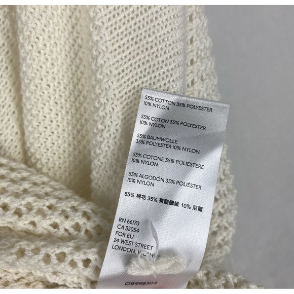 Anthropologie Asymmetrical Poncho Sweater Womens XS/S Ivory Beige V Neck Knit - Picture 6 of 7